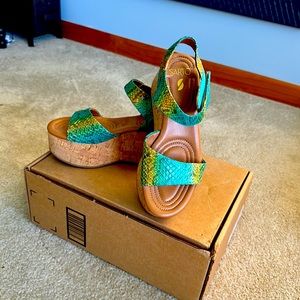 Turquoise sandals size 6
